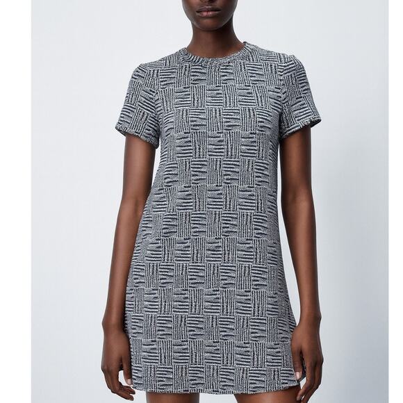 Zara Trafaluc Textured Jacquard Dress - Picture 1 of 8